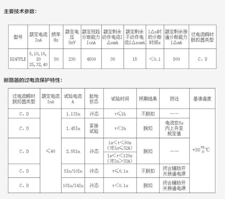 德力西漏電斷路器DZ47PLE 德力西漏電開關(guān)2P寬度 額定電流6/10/16/20/25/32/40/63A 正品德力西漏電斷路器